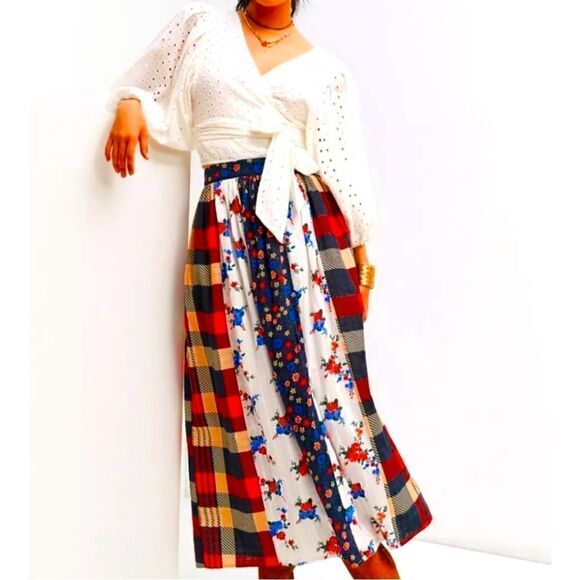 Let Me Be Aline contrast maxi skirt